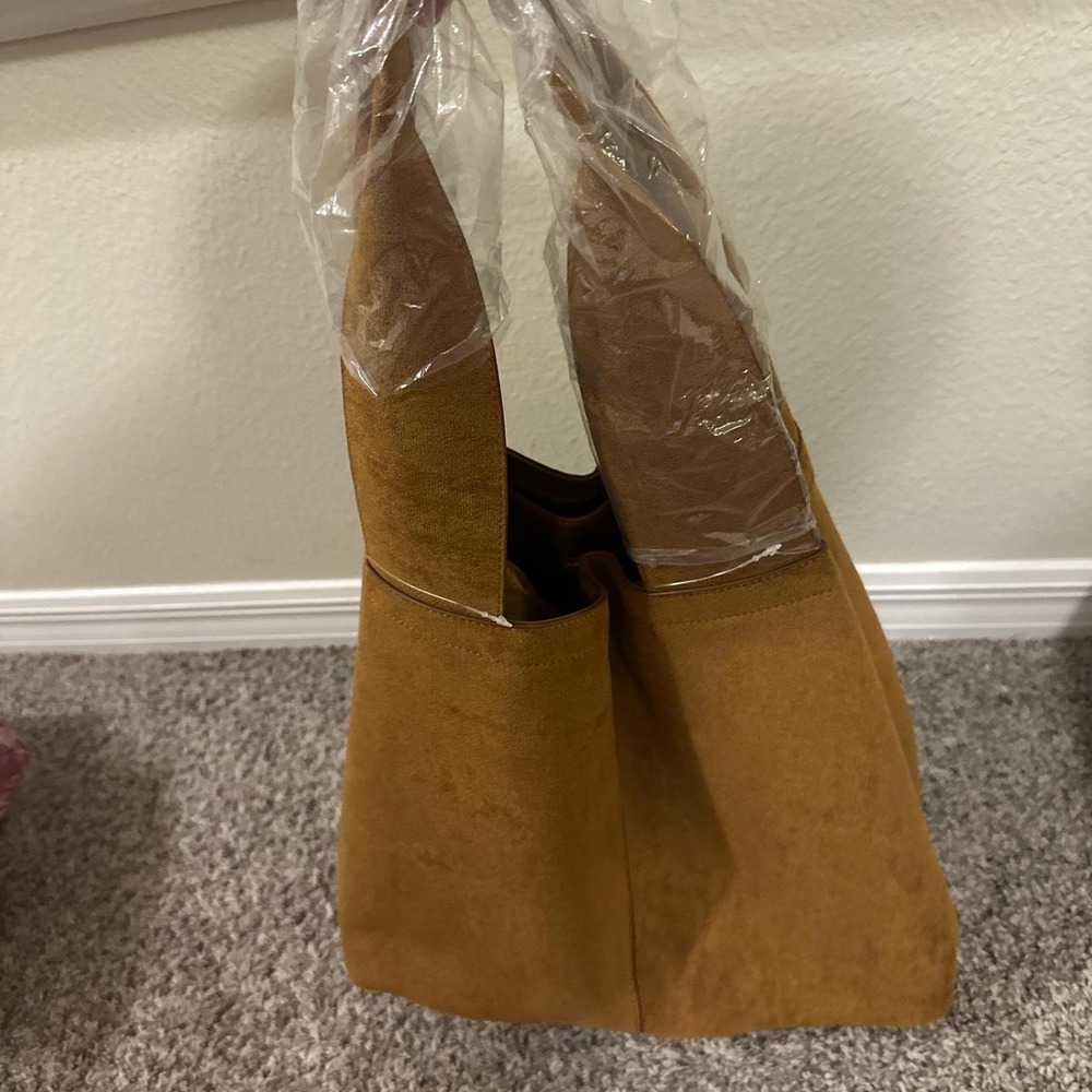 Tan Suede Antro Wedge Handbag